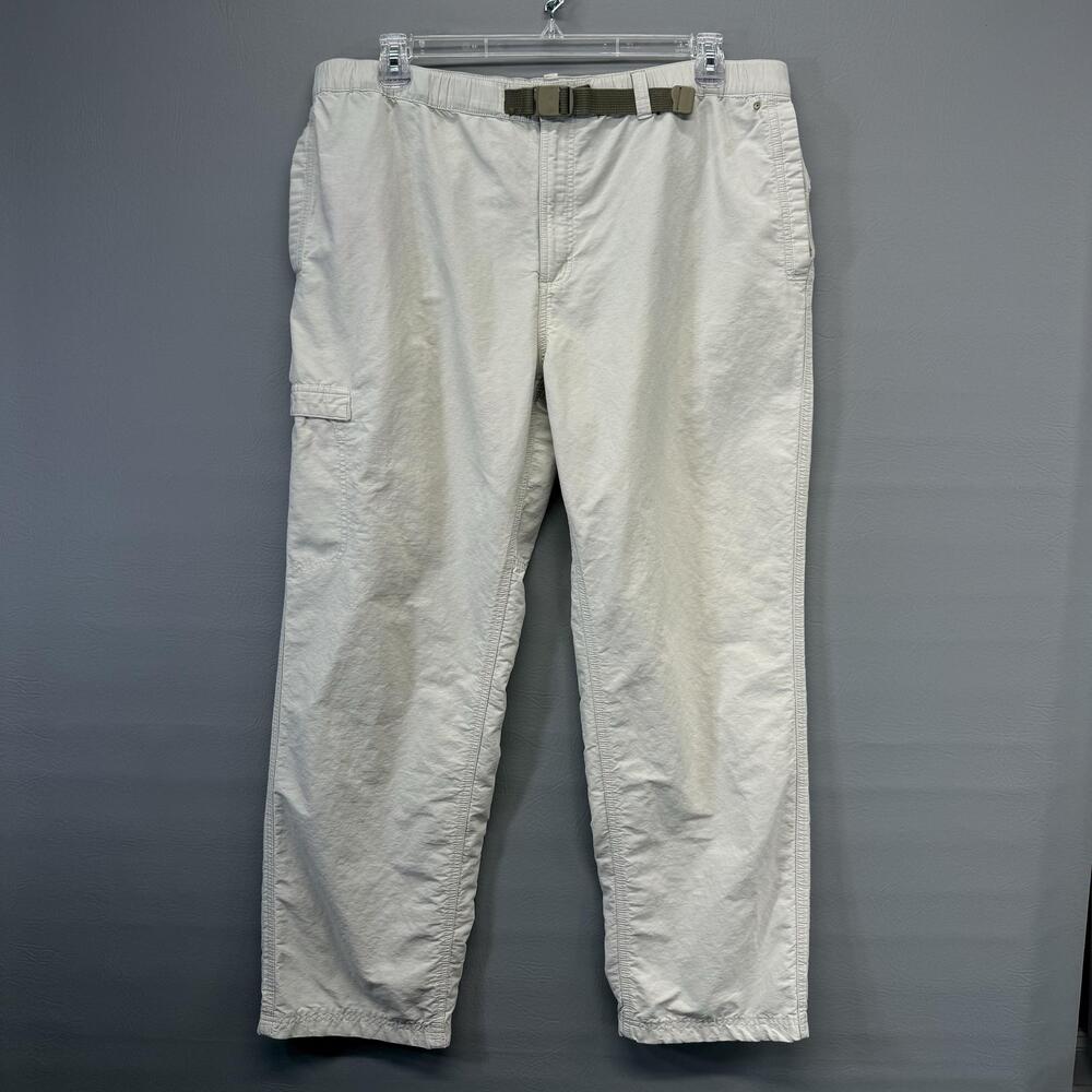 Columbia XCO Cargo Hiking Pants Mens XL 38x30 Beige Moisture Wicking Canvas Belt